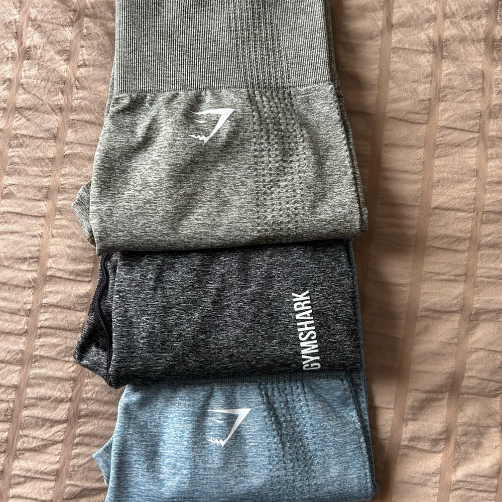 Gymshark Trio Leggings - Gray, Black, Blue